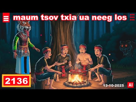 dab hais hmoob - 2136 - 13-10-2025 maum tsov txia ua neeg los, สมิงมาหาตอนค่ำ, visit in the evening.