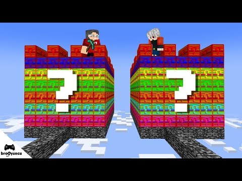 UÇAN RENKLİ KALE ŞANS BLOKLARI SAVAŞI MİNECRAFT