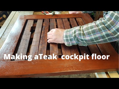 COCKPIT TEAK FLOOR GRILL. handmade by my dad & I