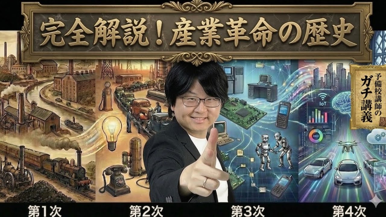 【AI革命】「第４次産業革命」がもたらす未来とは⁉︎  人類史を加速させた「産業革命」全史【大人の世界史】