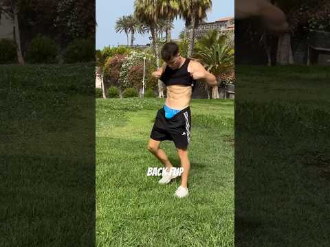 Hot guy does back flip