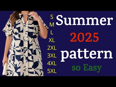 Tutorial Gaun Kemeja Mudah untuk Pemula | Pola Gaun Musim Panas Longgar DIY