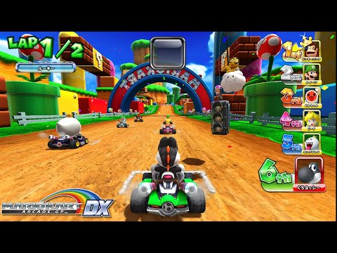Mario Kart Arcade GP DX 1.18 (Arcade) Gameplay Walkthrough [Part 1] Toad Cup Mirror Longplay