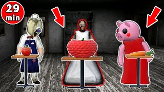 Granny vs Ice Scream vs Piggy vs Huge Vegetables - funny horror animation (fun mix 7)