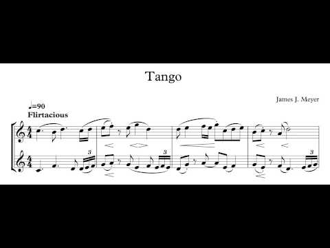 Tango, No. 9 from 15 Mixed Meter Duets in Latin Dance Styles for the Treble Clef by James Meyer