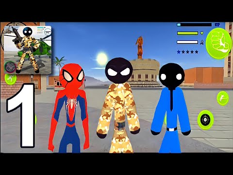 Us Police Stickman Rope Hero Miami Gangstar - Gameplay Walkthrough Part 1 - Tutorial (iOS, Android)