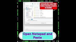 Automatically create 1000 Folders from list in Excel in 30 SECONDS | Excel Tips and tricks | #shorts
