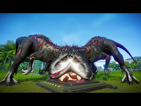 2 Indominus Rex, 2 Indoraptors Breakout & Fight - Jurassic World Evolution
