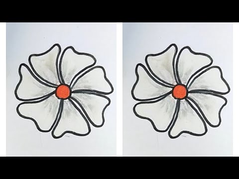 How to Draw a Simple flower shiuli (শিউলি ফুল)