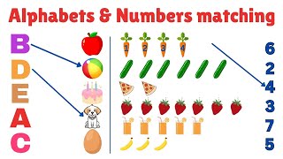 Alphabets and numbers matching | match letters with pictures | count  objects and match with number