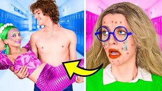 New Year DIY IDEAS From Nerd to Mermaid Extreme Makeover | He Broke Down her CHRISTMAS GIFT😱