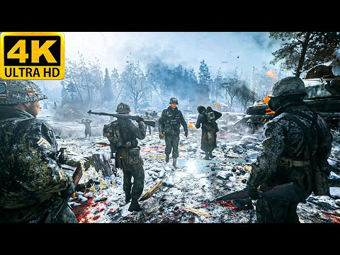 Battle Of The Bulge 1944 Call Of Duty WWII Realistic Immersive Ultra Graphics Gameplay [4K 60FPS]
