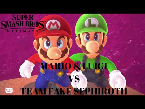 SSBU - Mario (me) & Luigi vs Team Fake Sephiroth