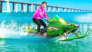 I Drove My Snowmobile On WATER!! (GONE WRONG)