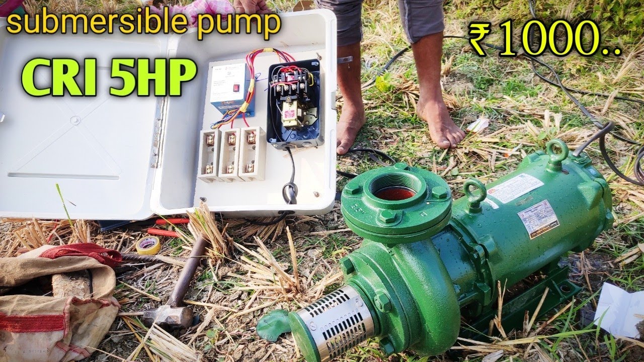 CRI 5hp openwell submersible pump motor installation||