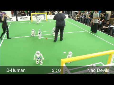 B-Human vs. Nao Devils, RoboCup German Open 2013, SPL Preliminaries, 1st Half