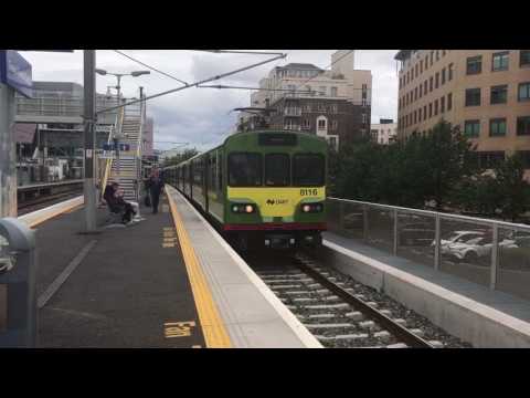 Irish Rail DART 8100 EMUs 8116/8316 + 8130/8330 + 8118/8318 arrive at Grand Canal Dock for Howth