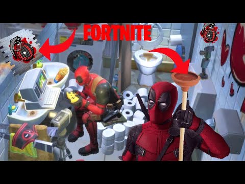 Fortnite - Deadpool Week 3 Challenges Finding The Plunger and Destroying Toilets!