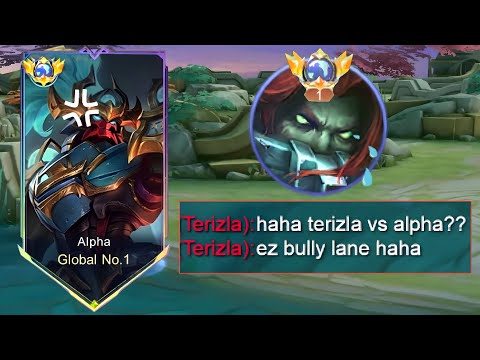 ALPHA VS GLOBAL TERIZLA SUSTAIN VS TRUE DAMAGE!! TOP GLOBAL ALPHA GAMEPLAY