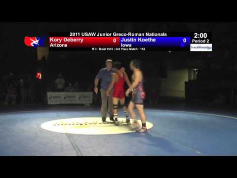 Junior Greco 3rd 152 - Justin Koethe (IA) vs. Kory DeBerry (AZ)