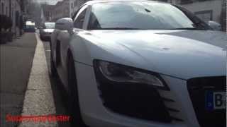 White Audi R8 on street 1080p HD