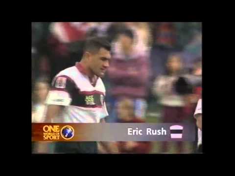 Eric Rush gets sent off for knocking out Zinzan Brooke!