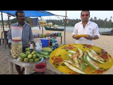 Most Thrilling Experience in Golden Sand Beach Poovar Kerala with Raw Masala Mango