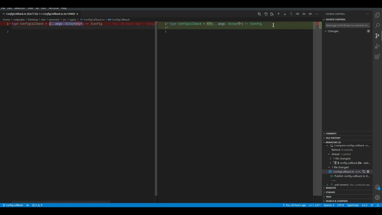 Vscode GitLens Compare Branches