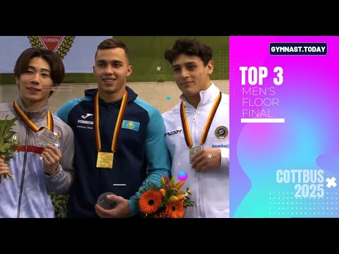 Top 3 in Men's Floor Final - 2025 Cottbus Gymnastics Apparatus World Cup