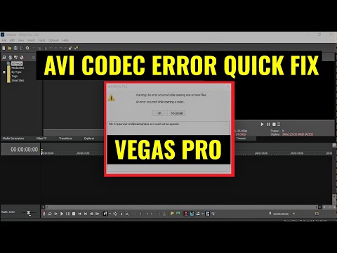 How to fix avi codec error in Sony Vegas Pro 15 in windows 10