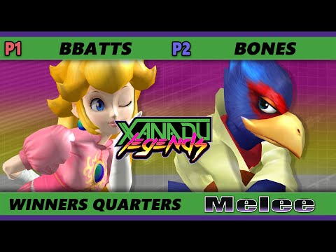 Xanadu Legends Winners Quarters - Bones (Falco) Vs. Bbatts (Peach) Smash Melee - SSBM
