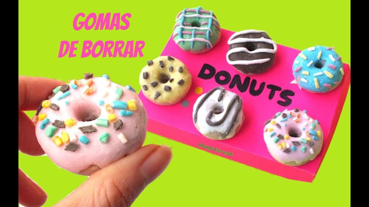 Cómo hacer GOMAS DE BORRAR CASERAS con forma de Donuts o Donas