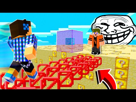 CUBÃO DE LUCKY BLOCK TROLL COM PASSAGEM INVISIVEL NO MINECRAFT