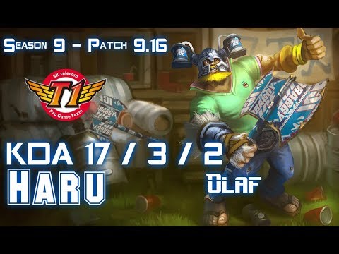 SKT T1 Haru OLAF vs TRUNDLE Jungle - Patch 9.16 KR Ranked