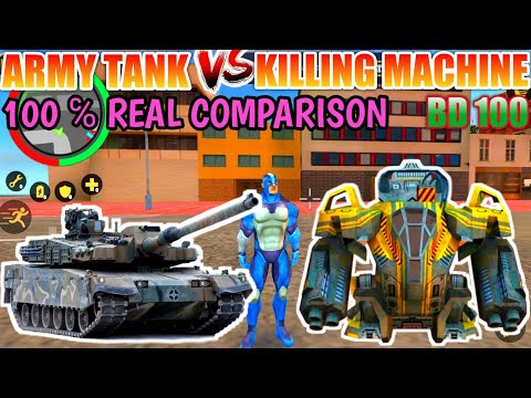 Army Tanker VS Killing Machine BD 100 In Rope Hero Vice Town Game