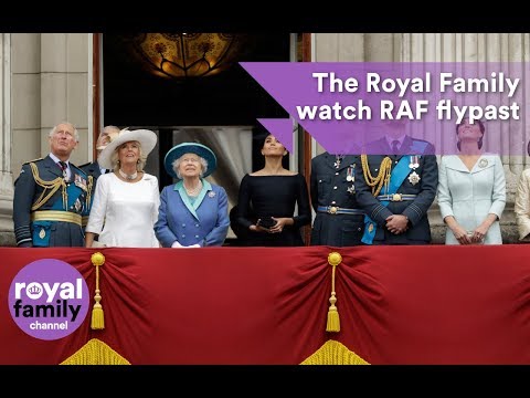 The Royal Family watch RAF flypast from Buckingham Palace balcony