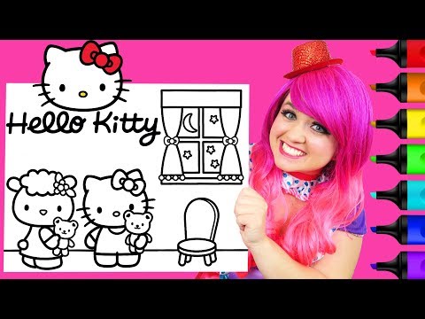 Coloring Hello Kitty & Fifi Coloring Book Page Prismacolor Colored Paint Markers | KiMMi THE CLOWN Video