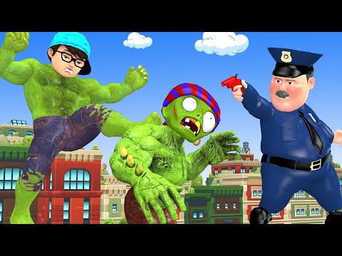 Police Brave Became Hero Rescue Nickhulk vs Giant Zombie - Scary Teacher 3D Funny Animation Story