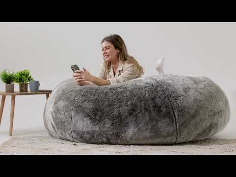 Cloud Riesensitzsack aus Kunstfell Grau