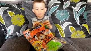 Junior opens his mega reward for good behavior