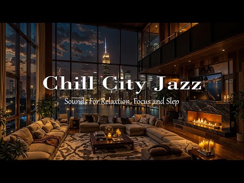 Midnight Jazz Overlooking the City | Peaceful Piano & Sweet Jazz Music for Stress Relief, Deep Sleep