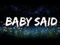 Måneskin - BABY SAID (Lyrics)  | 1 Hour Lyla Lyrics