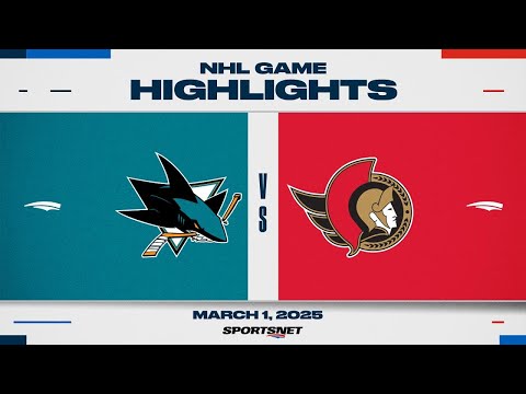 NHL Highlights | Sharks vs. Senators - March 1st, 2025