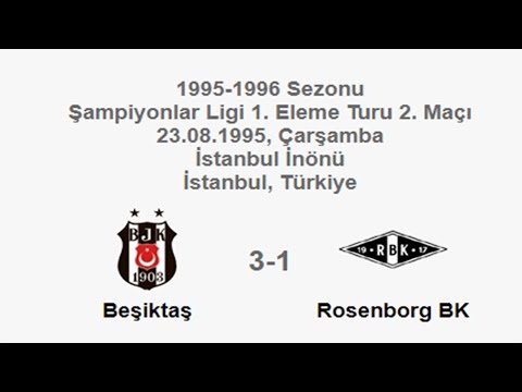 Beşiktaş 3-1 Rosenborg BK 23.08.1995 - 1995-1996 European Champion Clubs' Cup 1st QR 2nd Leg