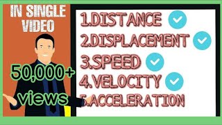 Distance|| displacement|| speed|| velocity|| acceleration