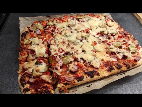 HOMEMADE PIZZA ON A SHEET! MEGA CRISPY AND FLUFFY!