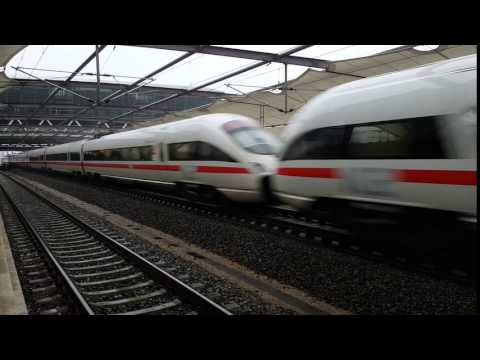 Durchfahrt Doppel ICE-T in Flughafen Leipzig Halle in Richtung Leipzig