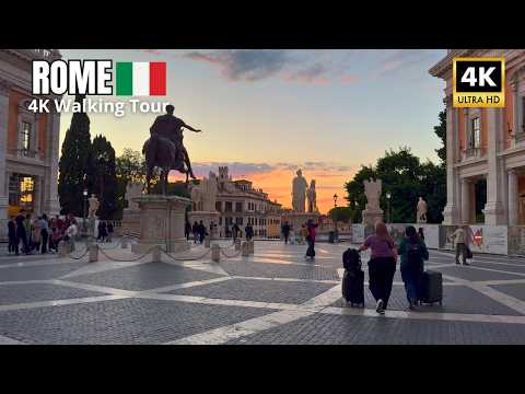 You’ve Never Seen Rome at Sunset Like This 🌇 Golden Hour to Night Walk 4K