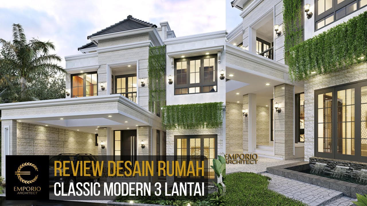 Video 3D Mr. Haryanto Classic Modern House 3 Floors Design - Bandung, Jawa Barat
