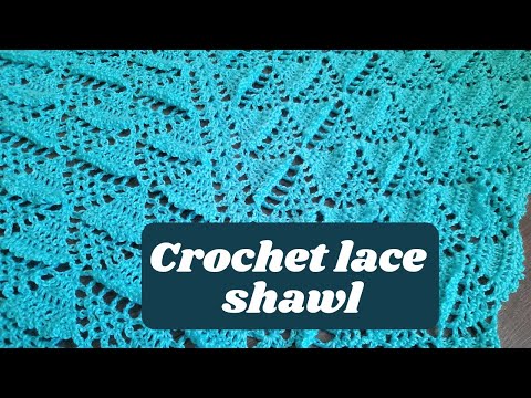 Crochet lace triangle shawl